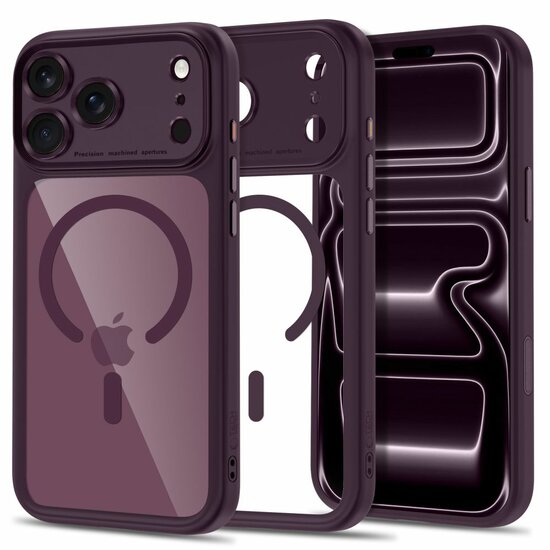 TechProtection Peak CC MagSafe iPhone 18 Pro case dark cherry