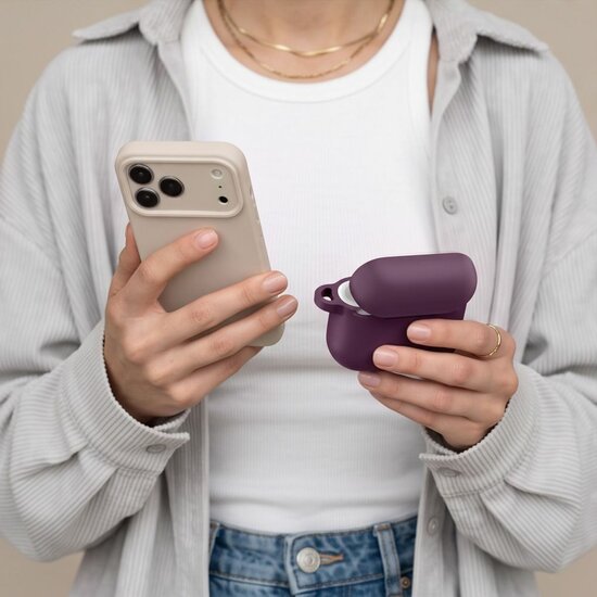 TechProtection siliconen&nbsp;AirPods 5 / AirPods 4 hoesje burgundy