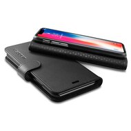 Spigen Wallet iPhone X hoesje Zwart