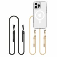 Tech Protection MagSafe iPhone 16 Pro Max hoesje met koord zwart &amp; beige