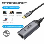 TechProtection&nbsp;USB-C naar Ethernet adapter