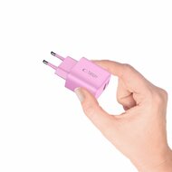 TechProtection USB-C 2 poort oplader 30 watt roze