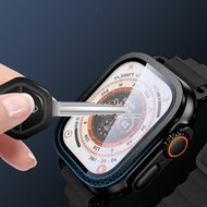 TechProtection Glass Apple Watch Ultra glazen screenprotector 2 pack zwart