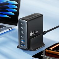 TechProtection GAN 6 poort 160 Watt USB-C oplader