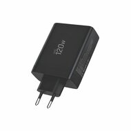 TechProtection GaN 4 poort 120 watt USB-C oplader zwart