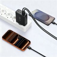 TechProtection GaN 4 poort 140 watt USB-C oplader zwart