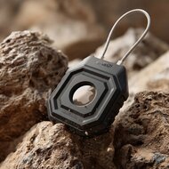 TechProtection Kevlar staalkabel AirTag 1 / 2 sleutelhanger zwart