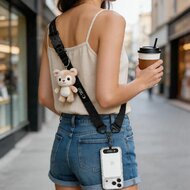 TechProtection Crossbody draagkoord voor elke telefoon zwart