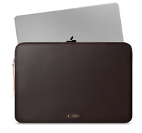 TechProtection Fleece MacBook 13 / 14 inch sleeve donkerbruin