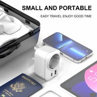 TechProtection reisstekker UK to EU met USB poorten