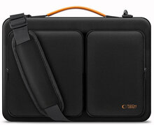 TechProtection Defender MacBook 13 / 14 inch sleeve laptop tas zwart / oranje