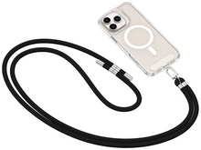 TechProtection Crossbody universeel draagkoord voor elke telefoon zwart / zilver