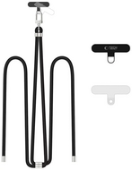 TechProtection Crossbody universeel draagkoord voor elke telefoon zwart / zilver