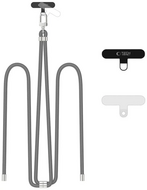 TechProtection Crossbody universeel draagkoord voor elke telefoon grijs / zilver