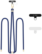 TechProtection Crossbody universeel draagkoord voor elke telefoon blauw / goud
