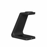 TechProtection 3 in 1 stand draadloze oplader zwart
