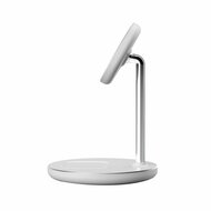 TechProtection Stand 2 in 1 MagSafe draadloze oplader wit
