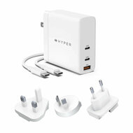 HyperDrive 3-Port Travel Charger 140 watt oplader wit