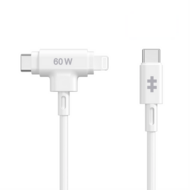 HyperDrive USB-C naar USB-C en Lightning kabel 60 watt wit
