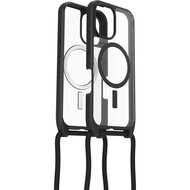 Otterbox React MagSafe iPhone 16 hoesje met draagkoord transparant / zwart