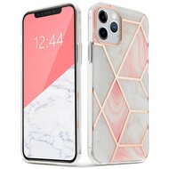 TechProtection Marble iPhone 12 Pro / iPhone 12 hoesje Roze