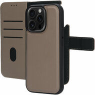 Mobiparts leren 2 in 1 Wallet iPhone 16 Pro Max hoesje taupe