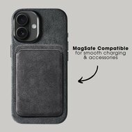Alcanside Alcantara iPhone 17 hoesje space grijs