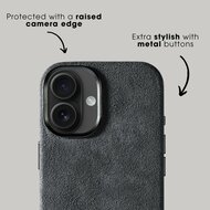 Alcanside Alcantara iPhone 17 hoesje space grijs