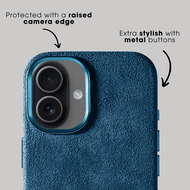 Alcanside Alcantara iPhone 17 hoesje ocean blauw