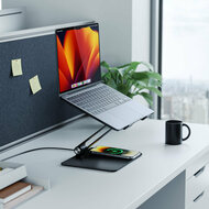 Alogic Elite Power laptop stand met draadloze oplader
