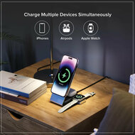 Alogic Matrix+ 3-in-1 MagSafe oplaadstation zwart