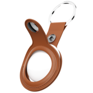 KeyBudz AirTag Leather Keyring hanger tan 2 pack