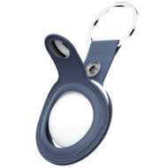 KeyBudz AirTag Leather Keyring hanger blauw