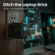 BMX GaNsta 100 watt USB-C oplader met display