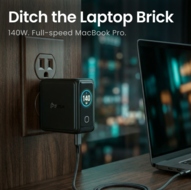 BMX GaNsta 140 watt USB-C oplader met display