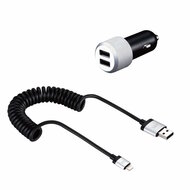 Just Mobile HighWay Max 4.8A Lightning auto oplader Zilver