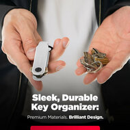 KeySmart Loop Blue sleutelhouder met sleutelhanger wit