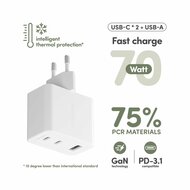 PanzerGlass empower Grand Prix 70 watt USB-C en USB-A oplader wit