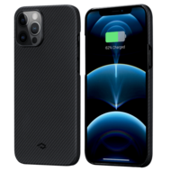 Pitaka Air iPhone 12 Pro Max aramid fiber hoesje Zwart
