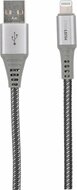 Musthavz Nylon USB-A naar Lightning kabel 1 meter grijs