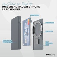Musthavz MagSlider MagSafe Aluminum wallet grijs