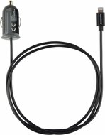 Mobiparts Lightning autolader met vaste kabel Zwart