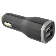 Mobiparts Dual USB Auto oplader 2,4 ampere Zwart