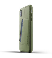 Mujjo Leather Wallet iPhone XS Max hoesje Groen