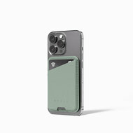 Mujjo leren MagSafe Card Wallet hoesje green smoke