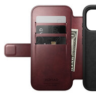Nomad Modern Horween Leather Folio iPhone 17 Pro Max hoesje burgundy