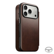 Nomad Modern Horween Leather Folio iPhone 17 Pro Max hoesje bruin