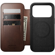 Nomad Modern Horween Leather Folio iPhone 17 Pro Max hoesje bruin