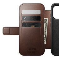 Nomad Modern Horween Leather Folio iPhone 17 Pro Max hoesje bruin