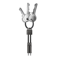 Nomad ChargeKey USB-C kabel sleutelhanger zwart